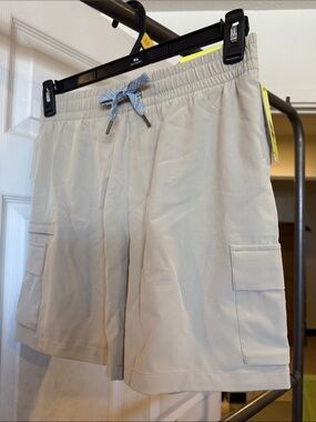 all in motion Khaki Drawstring Cargo Shorts with Contrast Tie